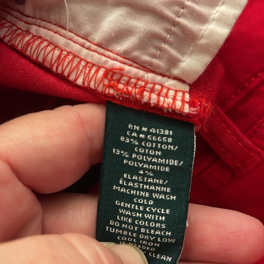 RALPH LAUREN Womens Red Straight leg Pants Petites Size: 2P. - Picture 6 of 9